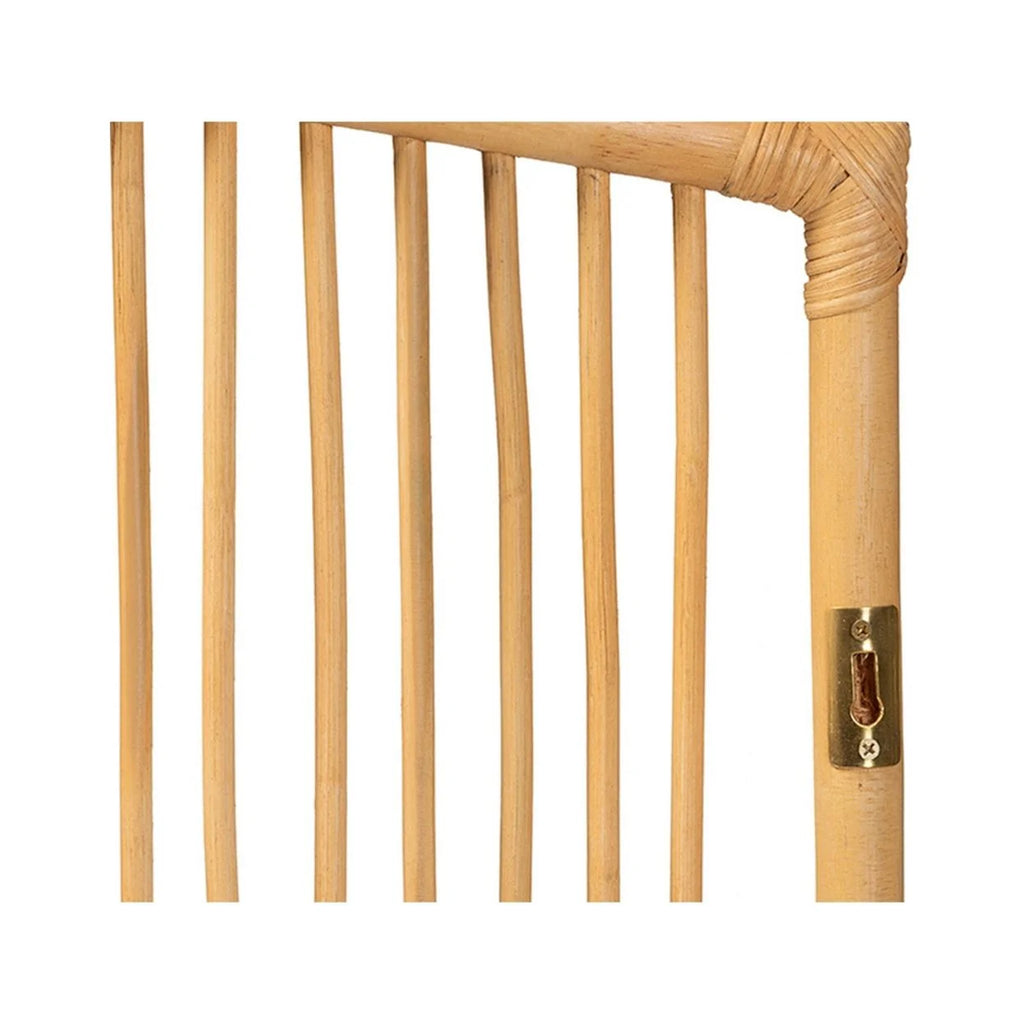 Baxton Studio Malvina Modern Bohemian Natural Brown Rattan Queen Size Wall-mount Headboard