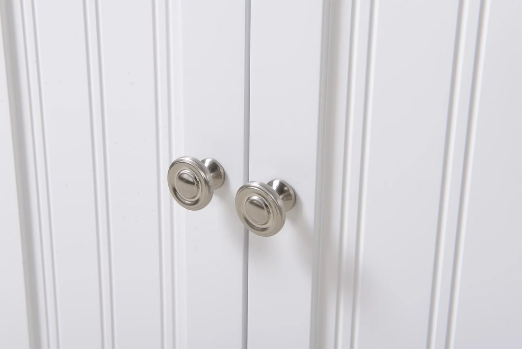 American Furniture Classics Microwave Kitchen Utility Cart Cabinet, White