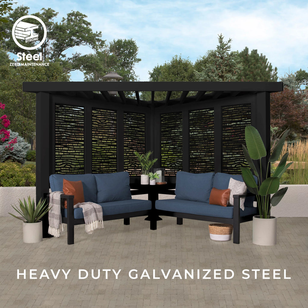 Backyard Discovery Glendale Traditional Pergola with Conversation Seating (Indigo)