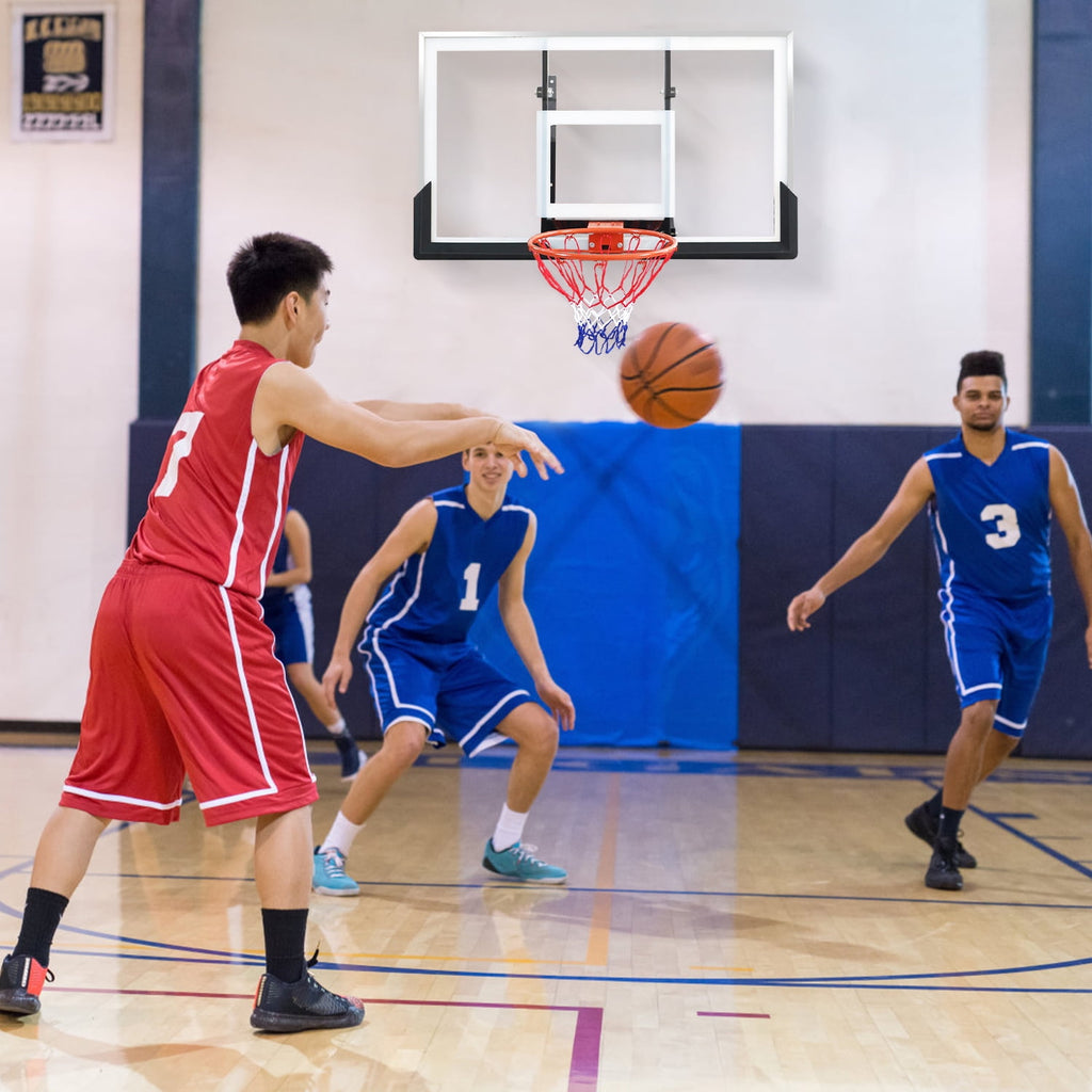 48in Basketball Backboard and Rim Combo, iFanze Professional Wall-Mounted Basketball Hoop with Shatterproof Polycarbonate Backboard for All Levels Indoor Outdoor Use