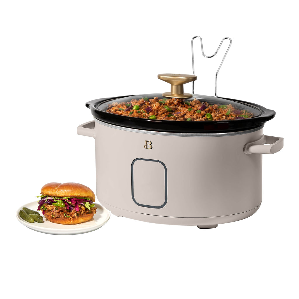 Beautiful 6 Qt Programmable Slow Cooker, White Icing by Drew Barrymore