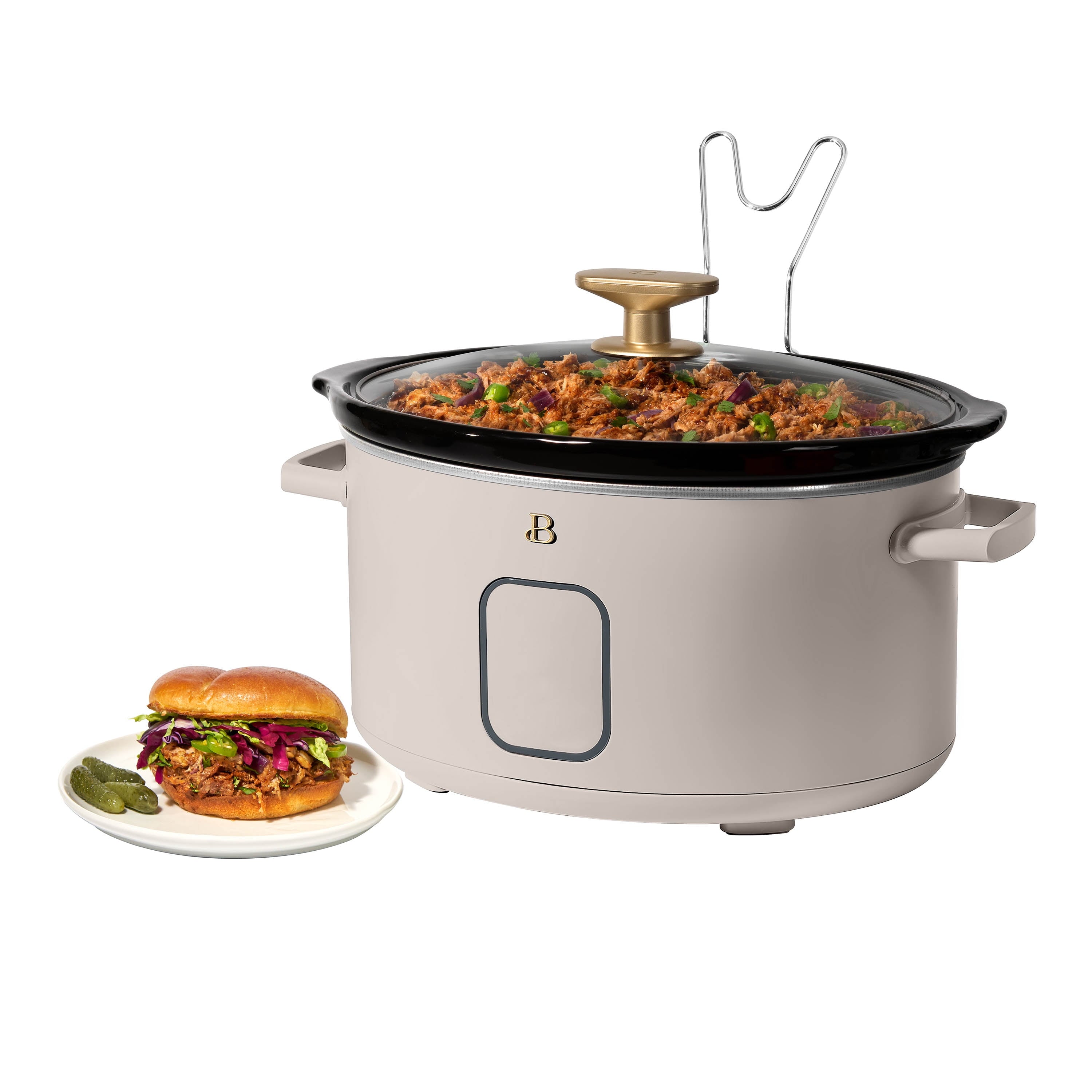 Beautiful 6 Qt Programmable Slow Cooker, White Icing by Drew Barrymore