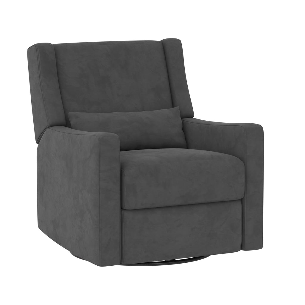 Baby Relax Otto 4-in-1 Nursery Swivel Glider Rocker Power Recliner with USB Ports, Gray Velvet