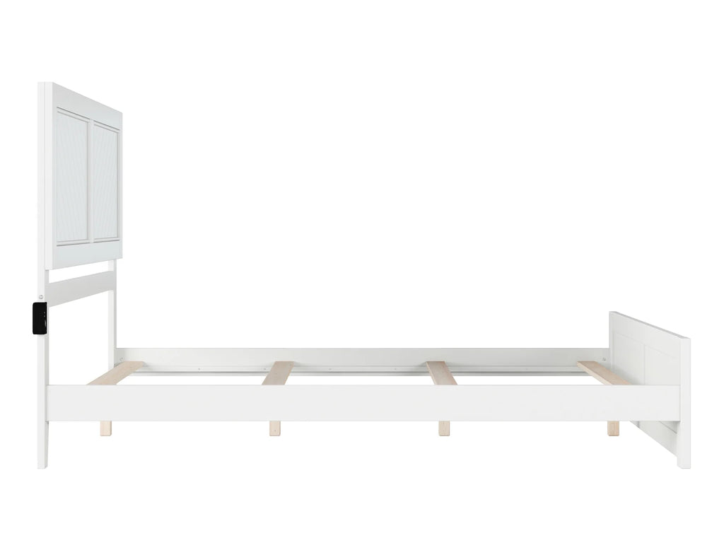 AFI Canyon White Solid Wood Foundation Bed Frame with Matching Footboard, Queen