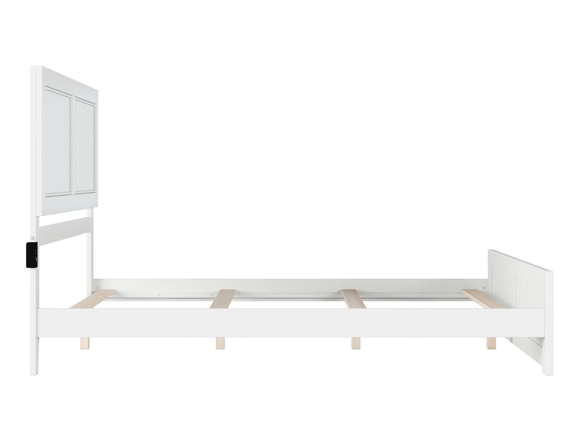 AFI Canyon White Solid Wood Foundation Bed Frame with Matching Footboard, Queen