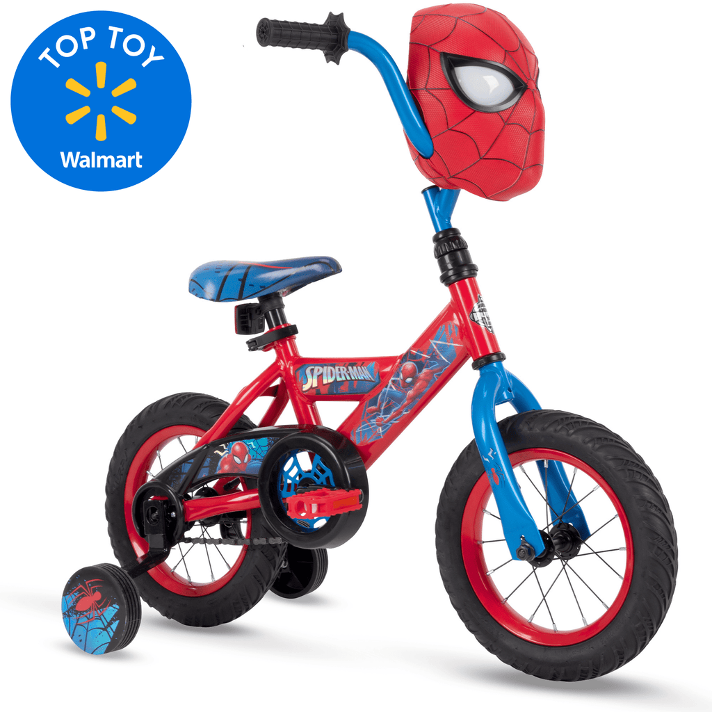 12" Marvel Spider-Man Bike with Training Wheels, for Boys', Red by Huffy