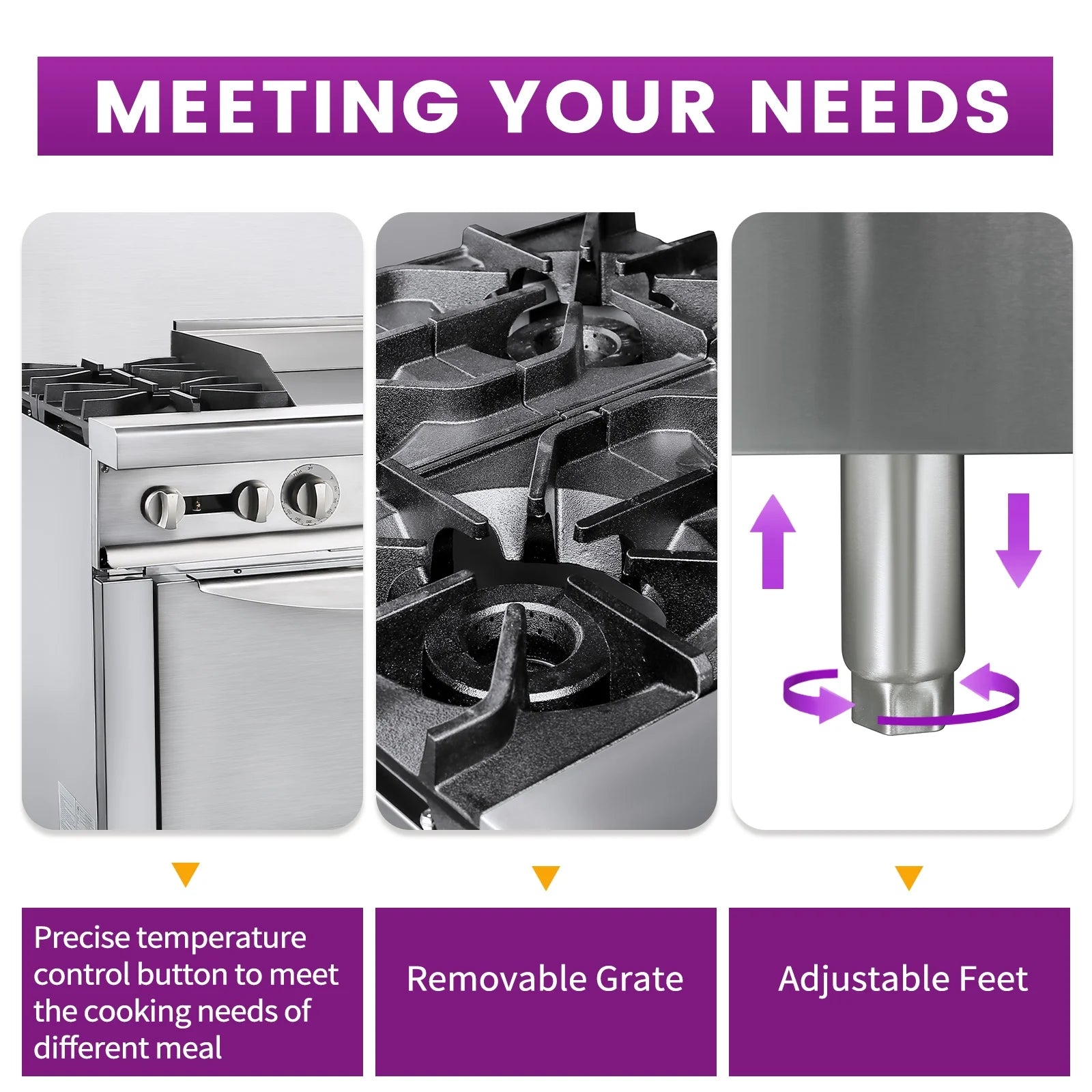 36" Stainless Steel Gas Range Stove