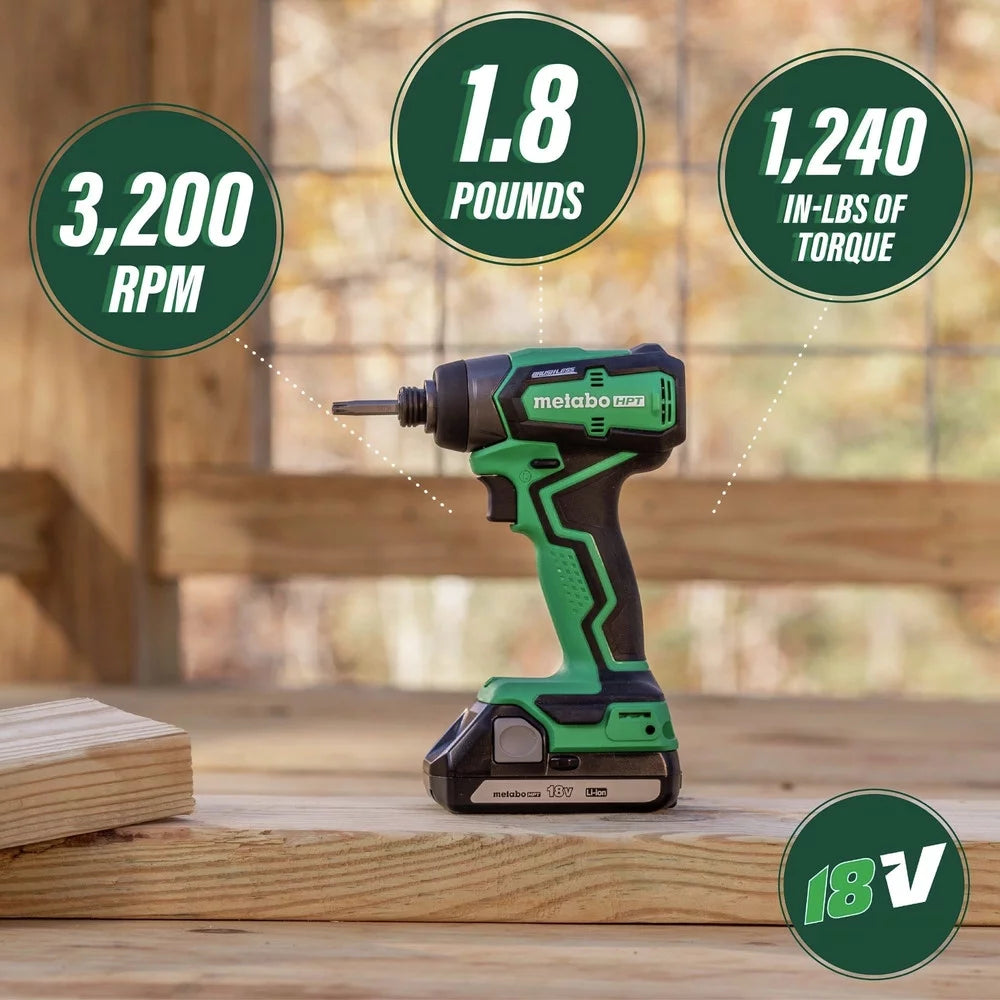 18V Brushless Lithium-Ion Sub-Compact 1/4 in. Cordless Impact Driver (1.5 Ah)