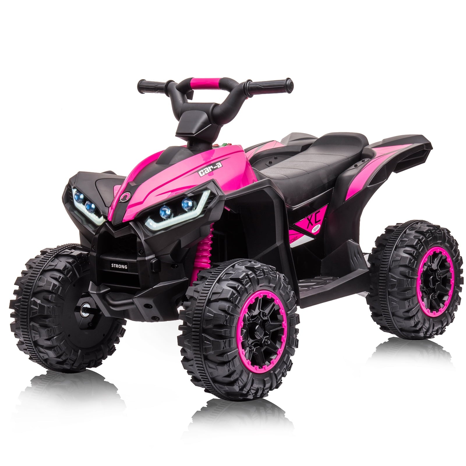 12V Kids Ride On ATV, Battery Powered Quad Toy Vehicle with Music, Horn, High Low Speeds, LED Lights, Electric Ride On Toy for Kids, Soft Start, Ride-On Fun