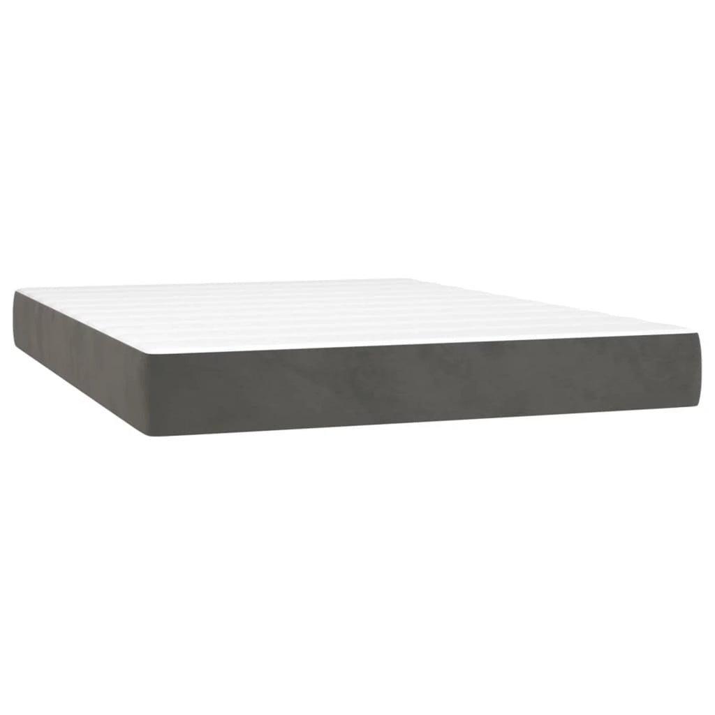 Anself Box Spring Bed with Mattress Dark Gray Full