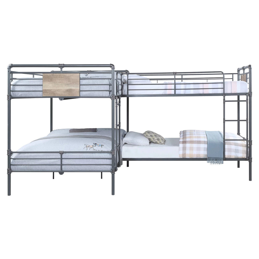 ACME Cordelia Twin over Full Bunk Bed in Sandy Black and Dark Bronze