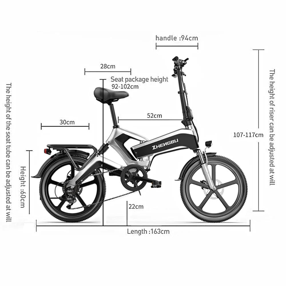 20'K6 Electric Bike for Adults,Ebike with 500W Motor 48V 10AH/12.8Ah Battery, E Bikes Shimano 7-Speed and Dual Shock Absorber Folding Electric Road Bicycle for Urban Commuting