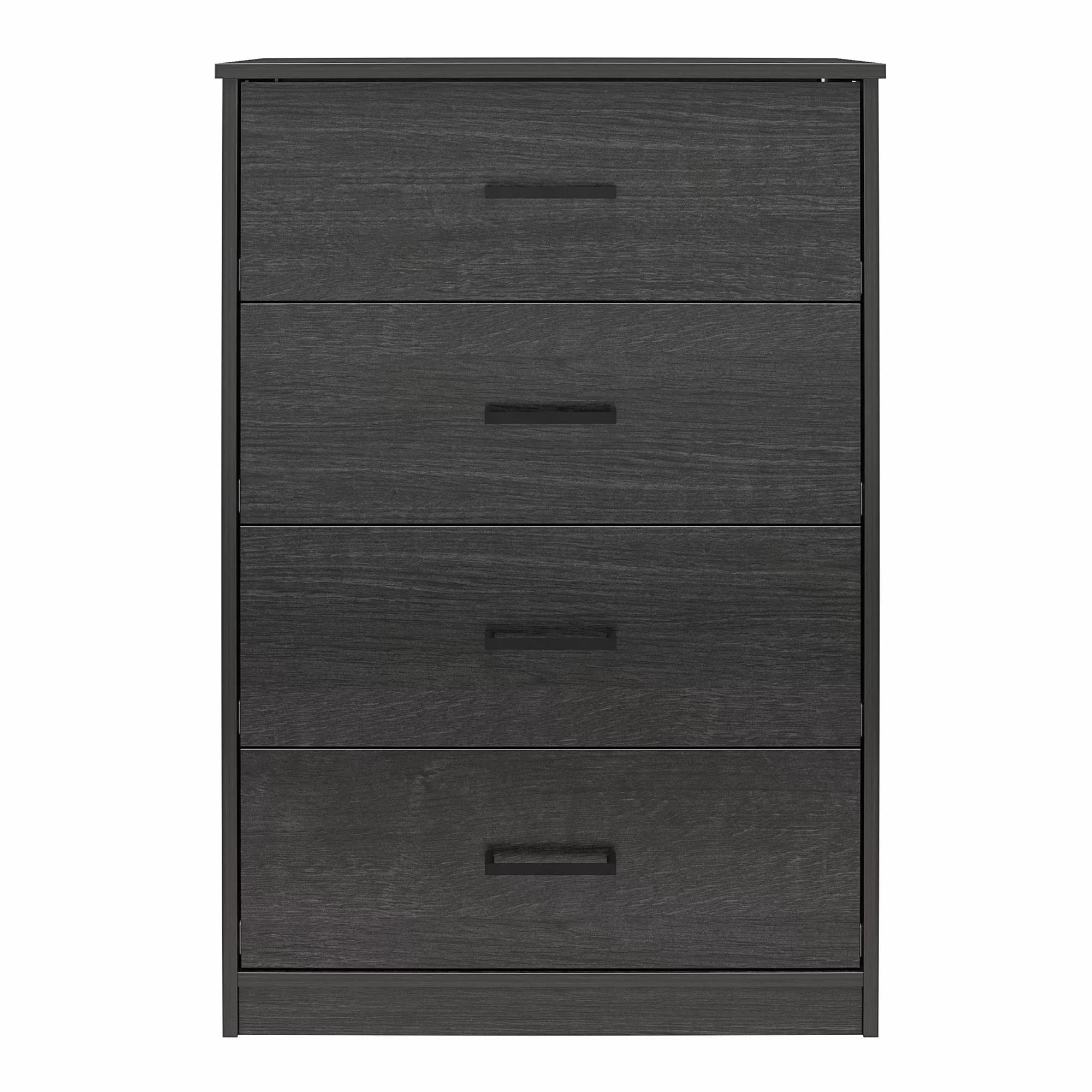 Ameriwood Home Edgewater 4 Drawer Dresser, Black Oak
