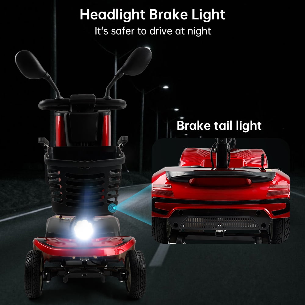 Artudatech Mobility Scooter, Electric Powered Wheelchair Device for Travel, Adults, Elderly 4 wheels 300lb Weight Cap Model with Cup Holder