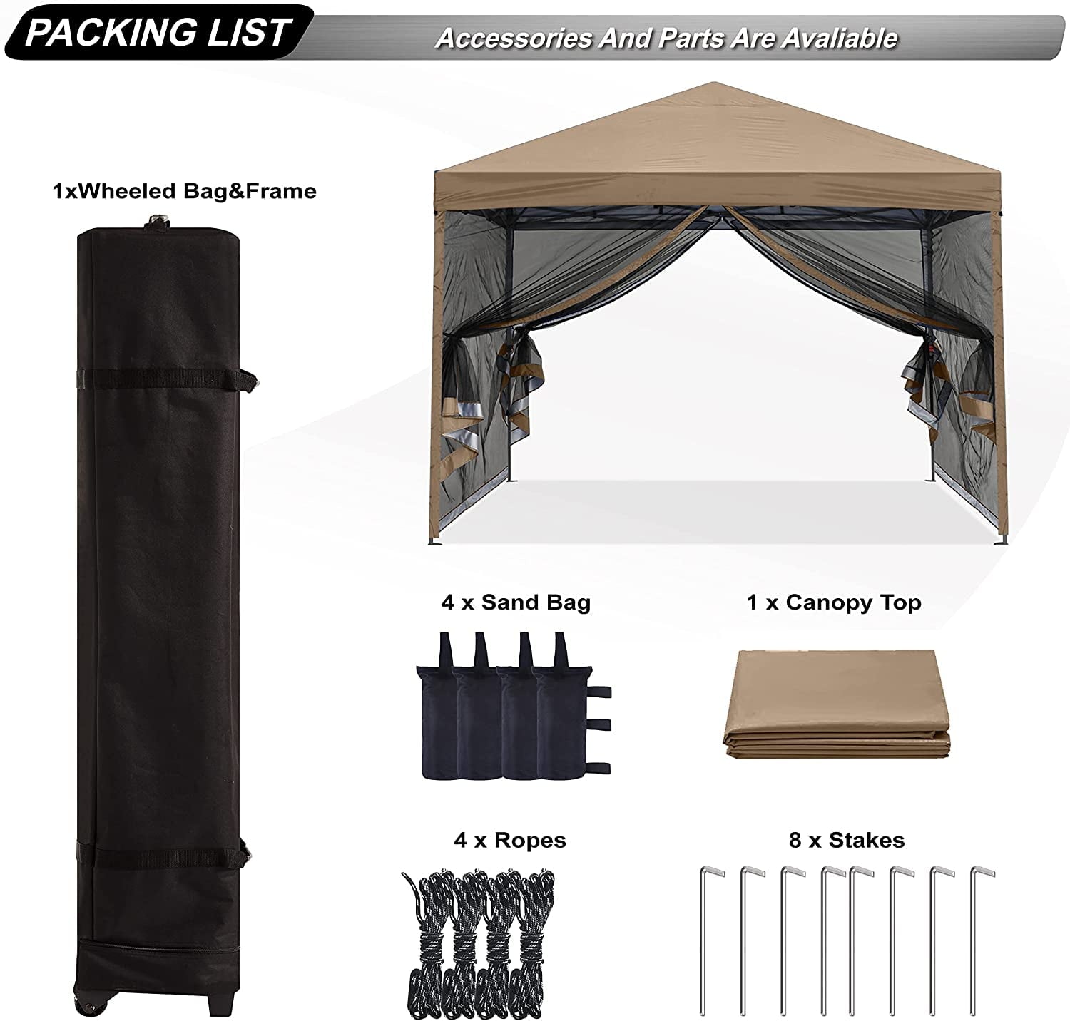 ABCCANOPY 10 ft x 10 ft Easy Pop up Outdoor Canopy Tent, White