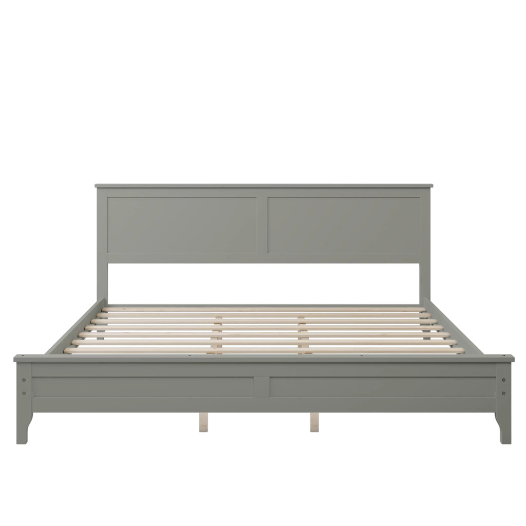 Bellemave King Size Bed Frame with Headboard, Modern Platform Bed King, No Box Spring Needed (Gray)