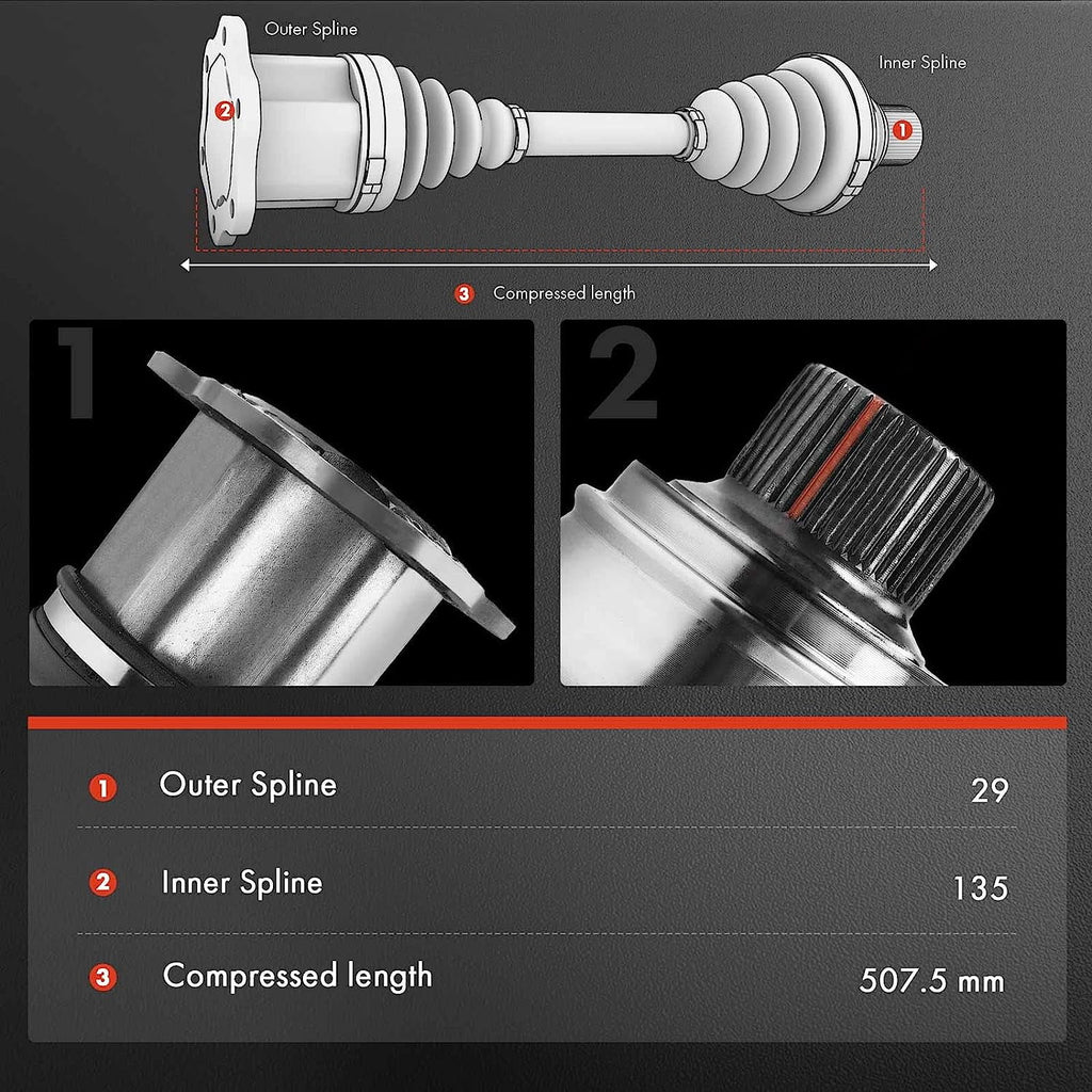 A-Premium CV Axle Shaft Assembly Compatible with Nissan Pathfinder 2008-2012 V8 5.6L, Front Driver or Passenger Side, Replace# 1700-641529