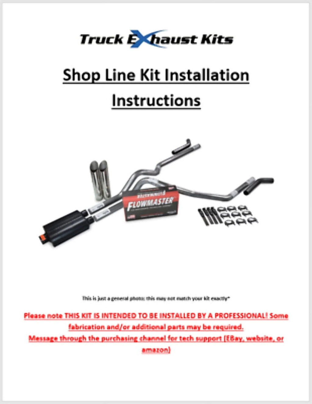 All-Stainless Dual Exhaust Kit Ford F-150 04-14 Y Pipe Slash Tip Rear Exit