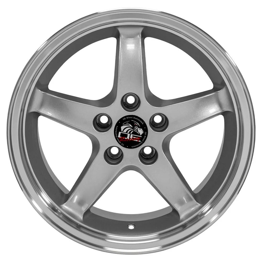17" Replica Wheel FR04 Fits Ford Mustang Cobra Rim 17x9 Silver Wheel Fits select: 1994 FORD MUSTANG GT, 1995 FORD MUSTANG GT/GTS
