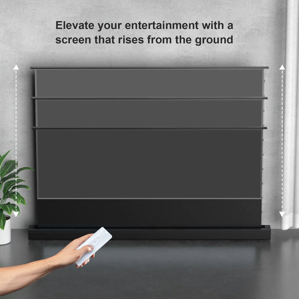 AWOL VISION 120" Motorized Floor Rising Ambient Light Rejecting Projector Screen for Ultra Short Throw Projector