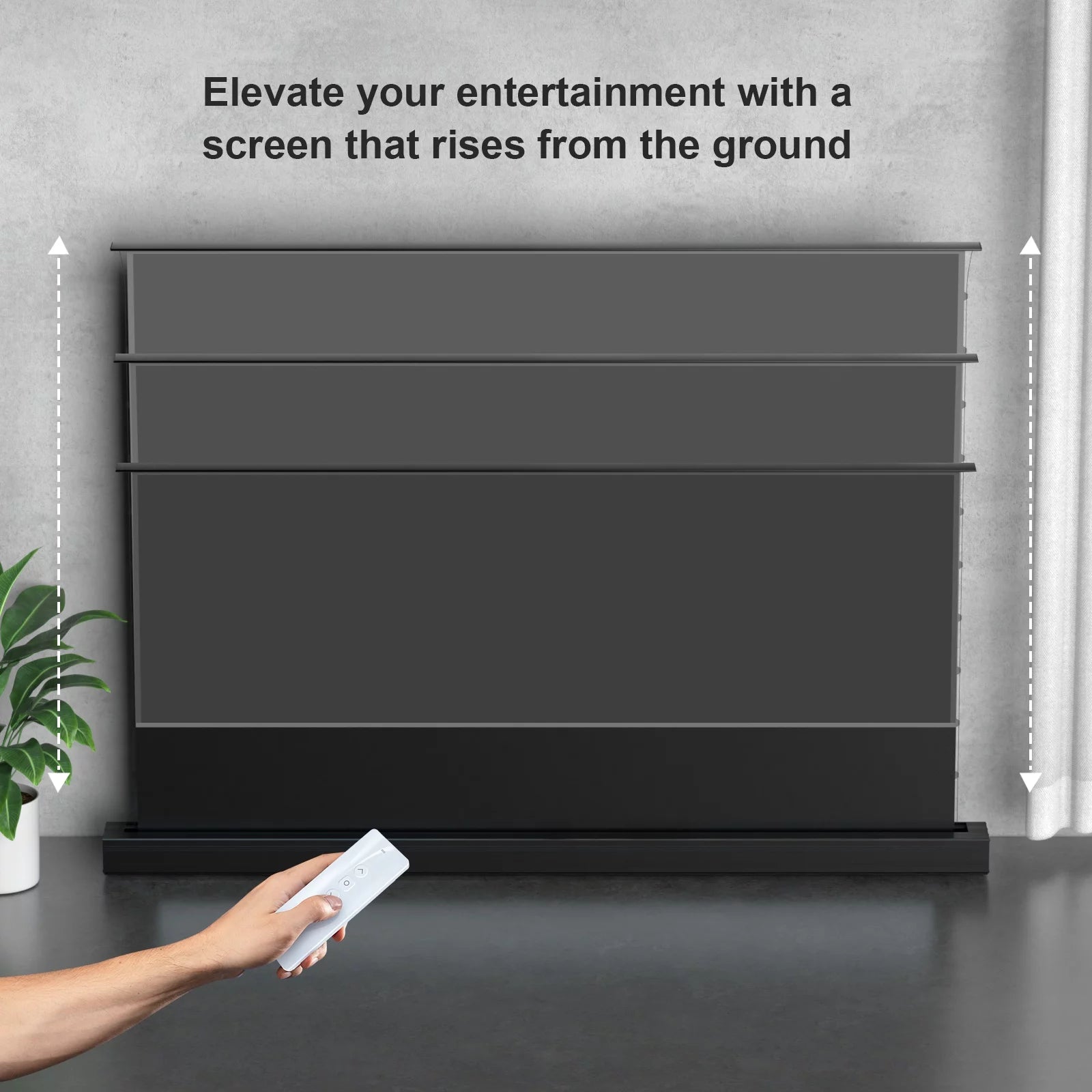 AWOL VISION 120" Motorized Floor Rising Ambient Light Rejecting Projector Screen for Ultra Short Throw Projector