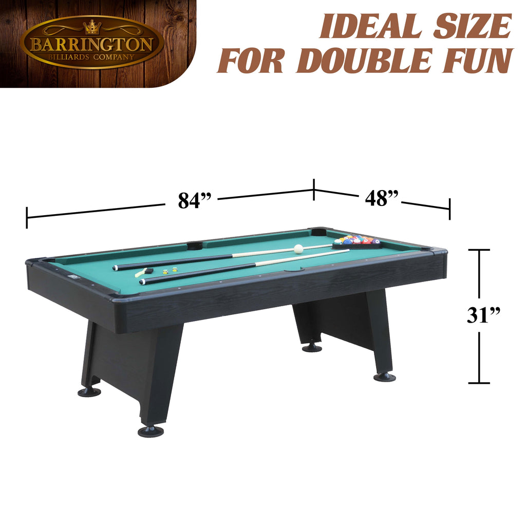 Barrington Billiard 84" Arcade Pool Table with Bonus Dartboard Set, Green, New