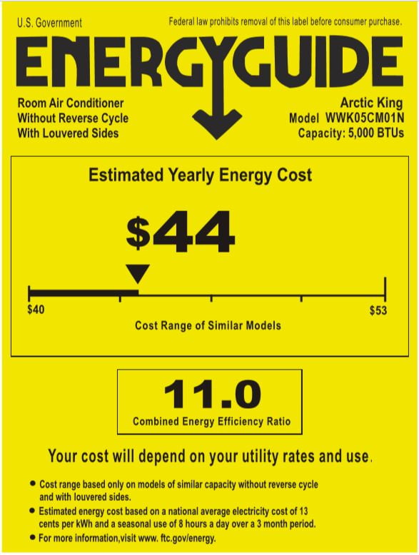 Arctic King 5,000 BTU 115V Mechanical Window Air Conditioner, WWK05CM01N