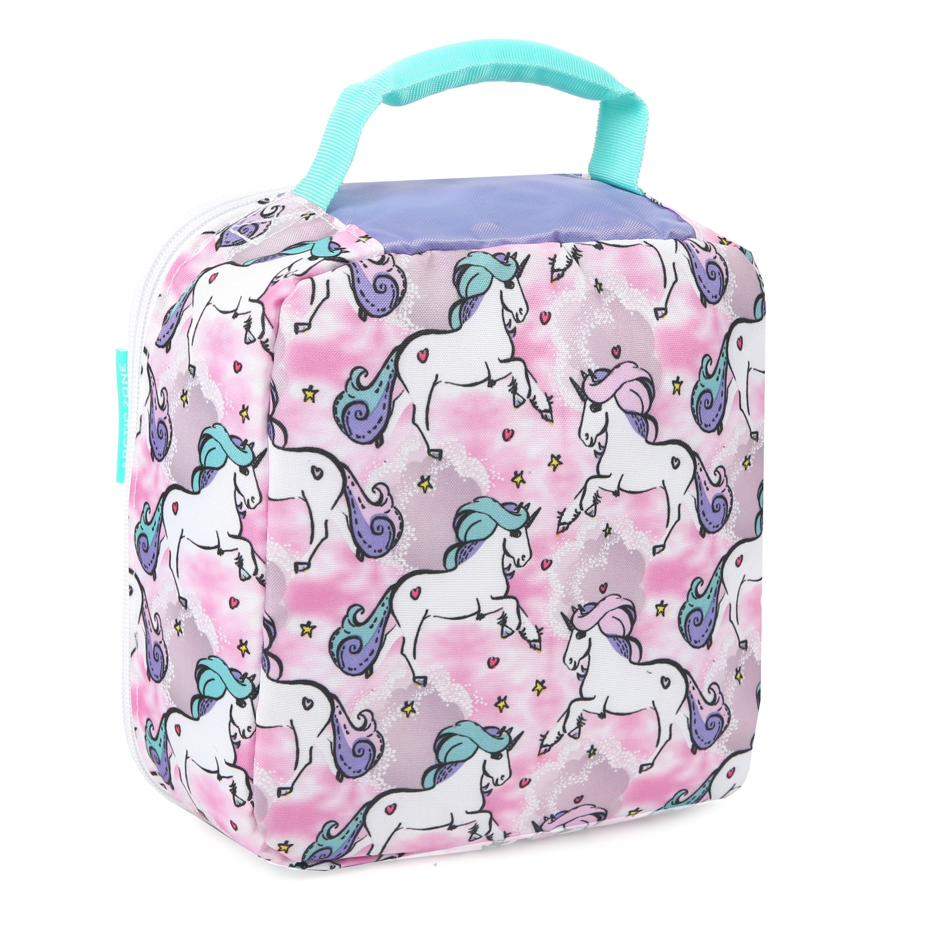 Arctic Zone Upright Reusable Lunch Box Combo with Accessories, Unicorn