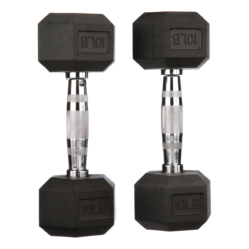 BalanceFrom Rubber Encased Hex Dumbbells, 20 Lbs. Pair