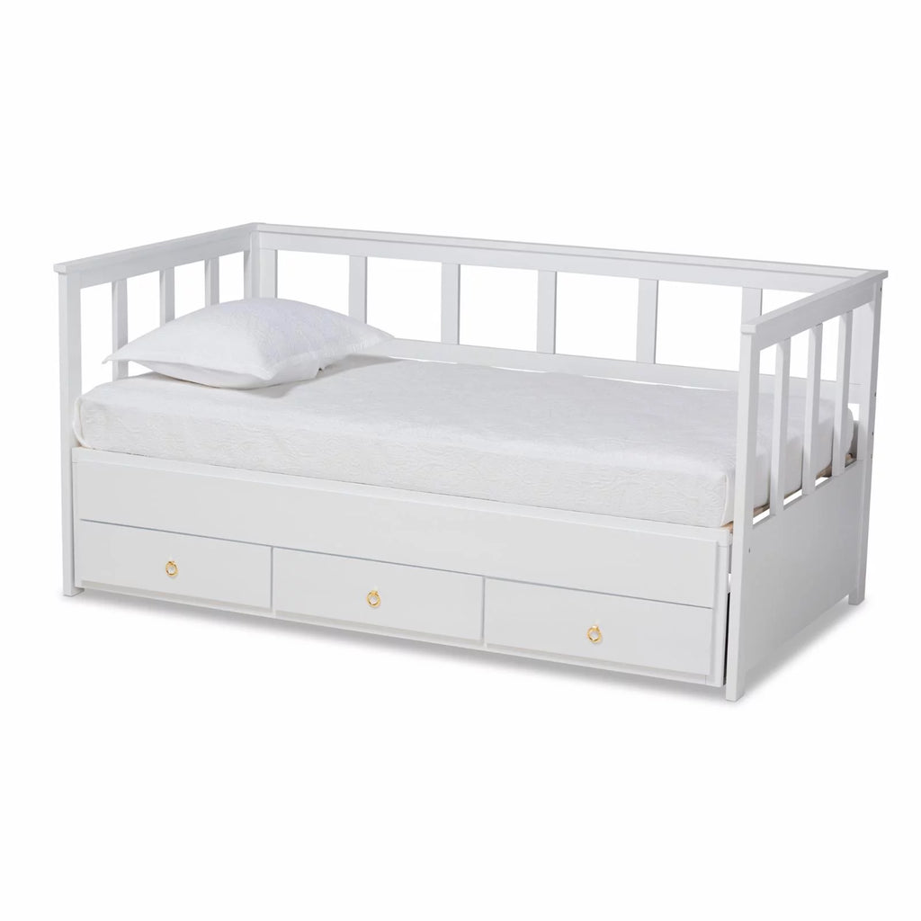 Baxton Studio Kendra White Finished Expandable Twin Size to King Size Daybed