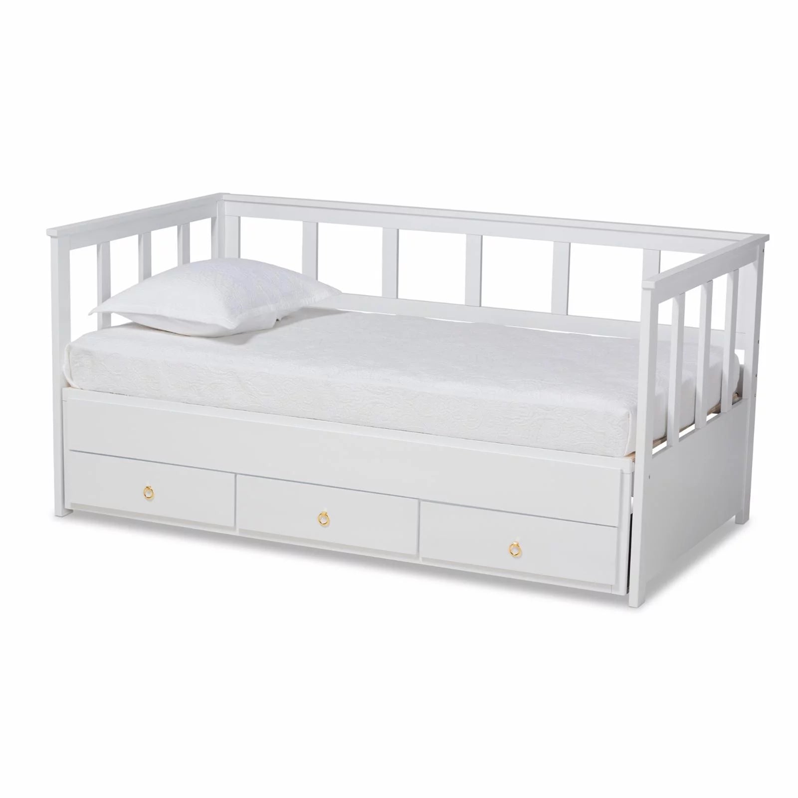 Baxton Studio Kendra White Finished Expandable Twin Size to King Size Daybed