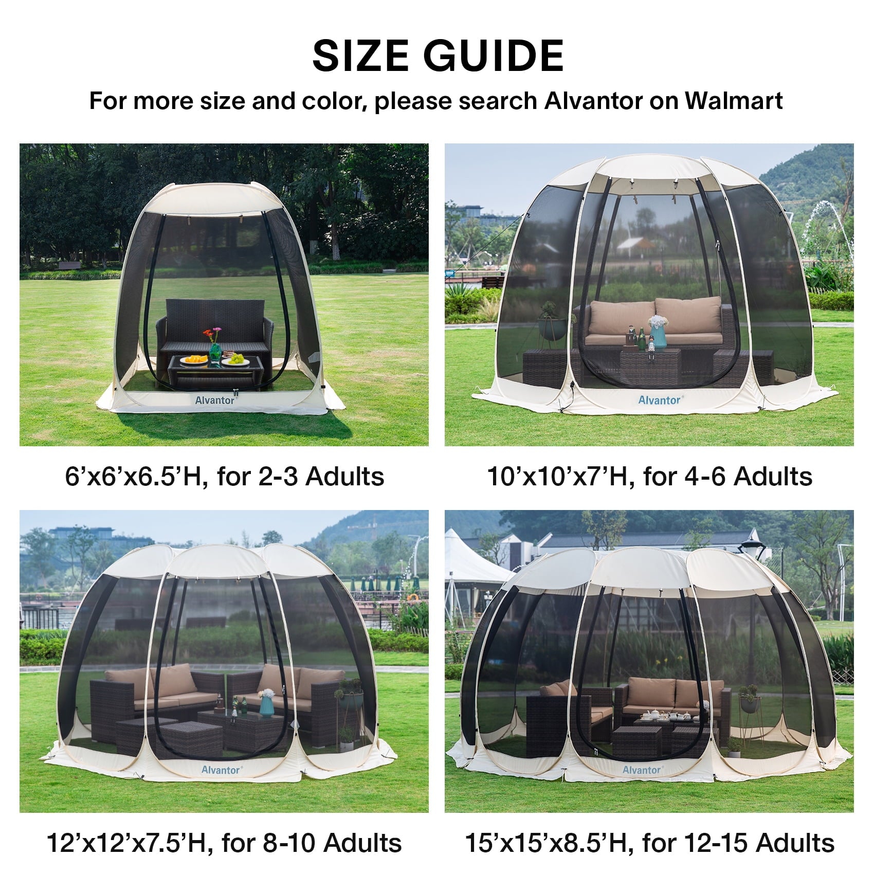 Alvantor Screen Tent Instant Outdoor Canopy For Parties Wedding Event, 12x12 ft Up to 10 Person