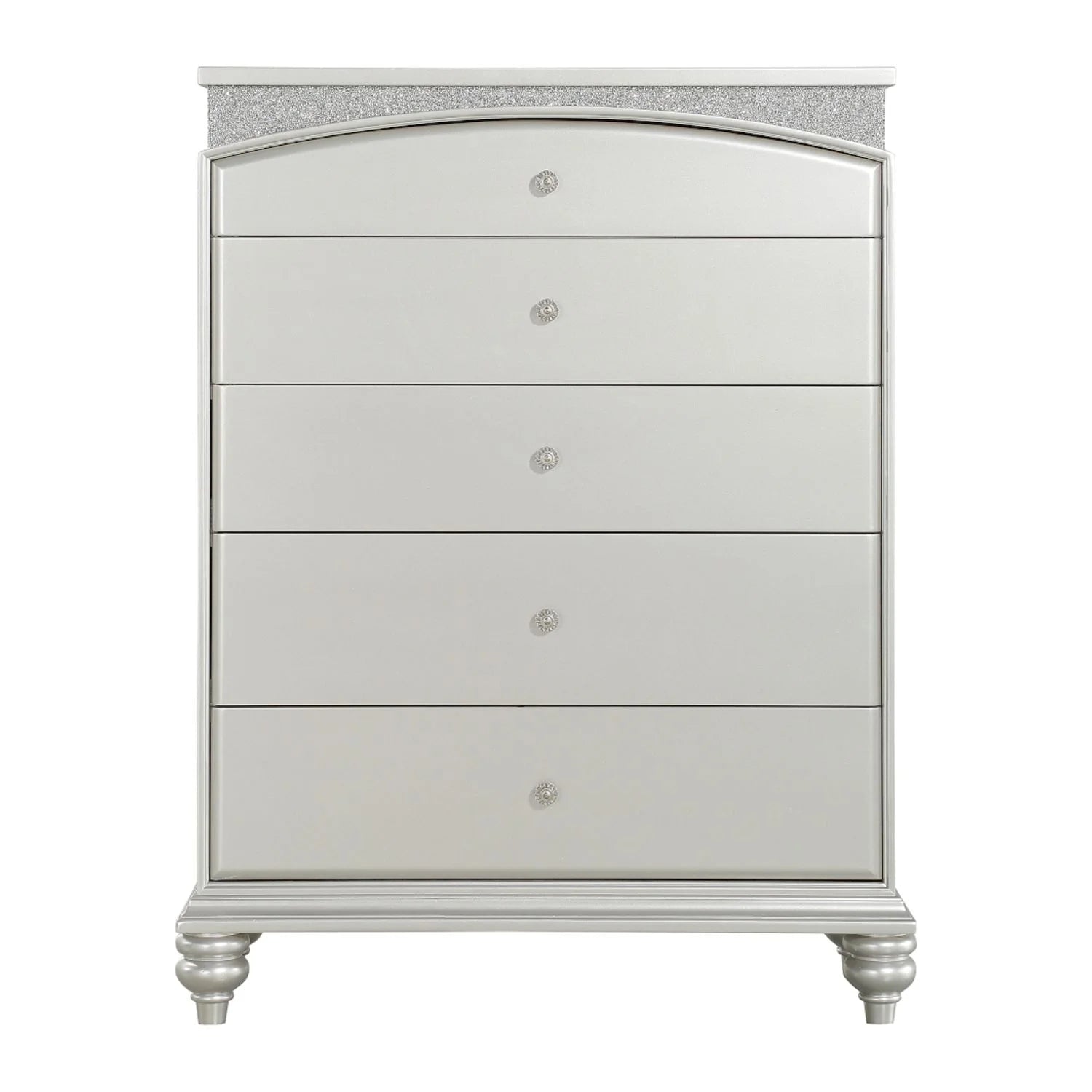 ACME Maverick 5-Drawer Wooden Chest in White Platinum