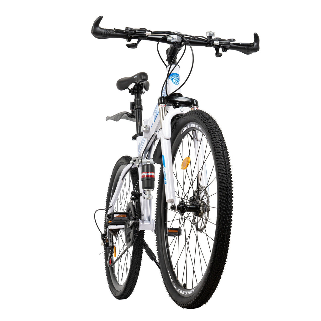 26" Mountain Bike 21-Speed Folding Men Women Bikes Dual Disc Brake MTB Bicycle