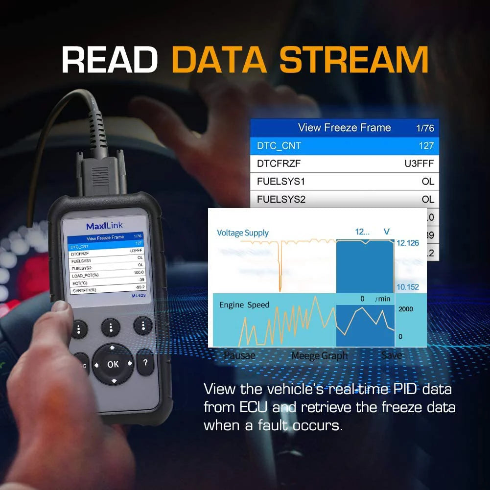 Autel Scanner ML629 Car Diagnostic Scan Tool ABS SRS Engine Transmission Diagnoses