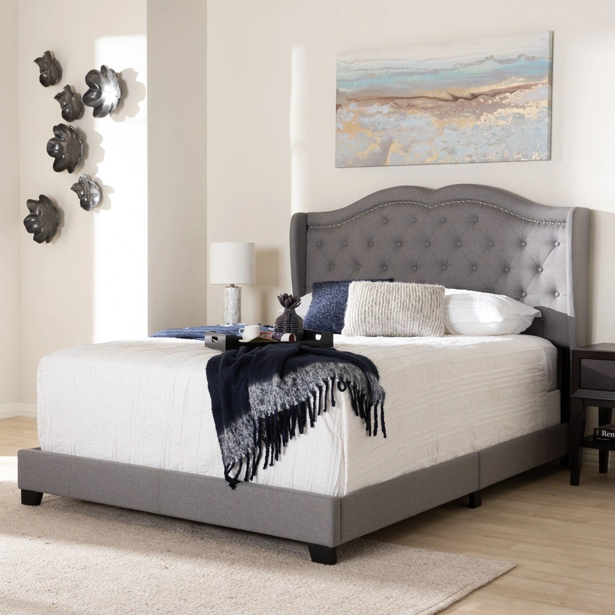Baxton Studio Contemporary Bed by  Charcoal Queen