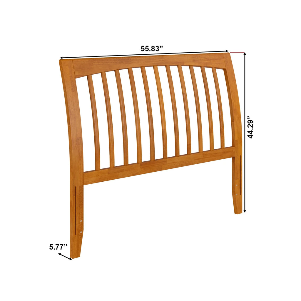 AFI Orleans Full Sleigh Solid Wood Slat Headboard, Light Toffee