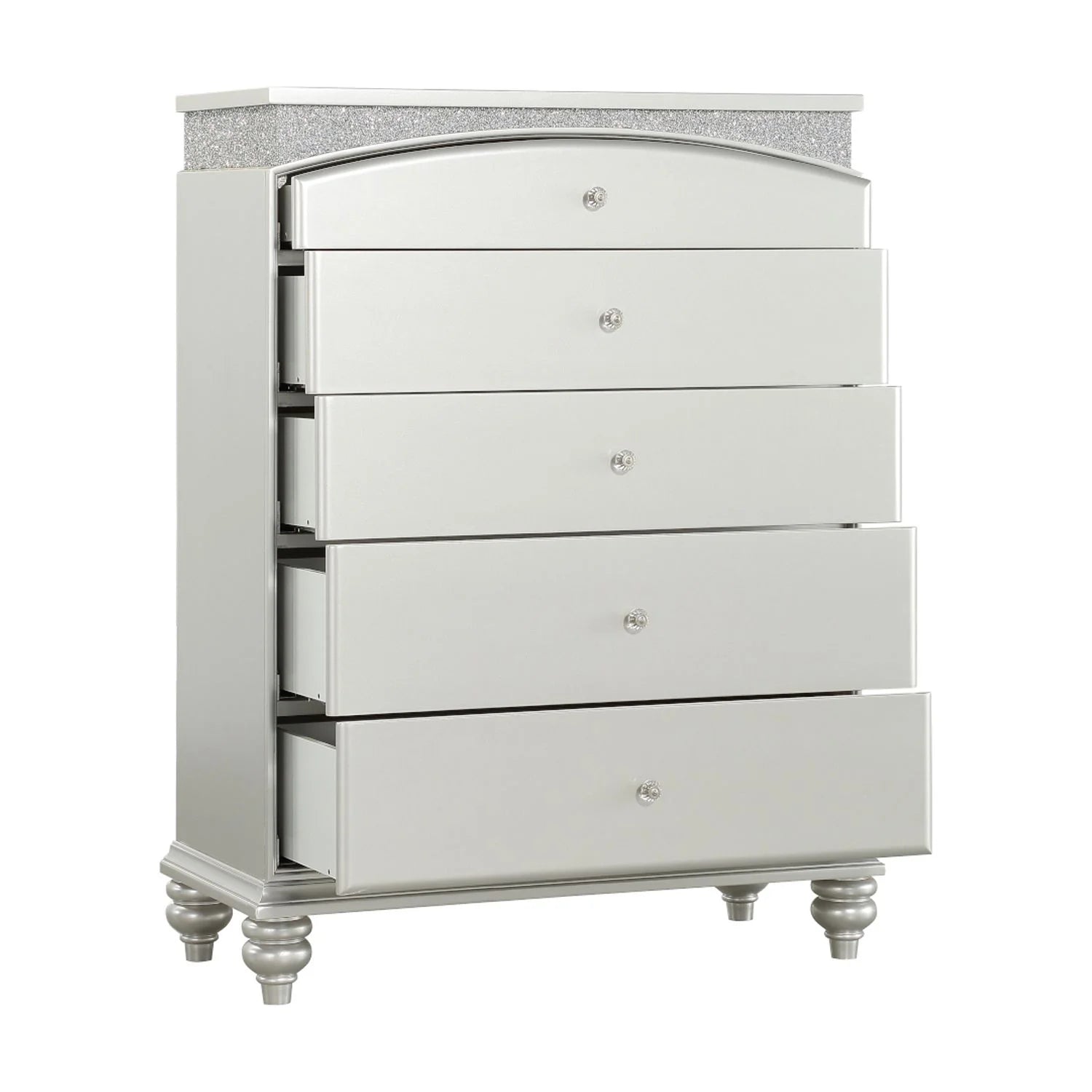 ACME Maverick 5-Drawer Wooden Chest in White Platinum
