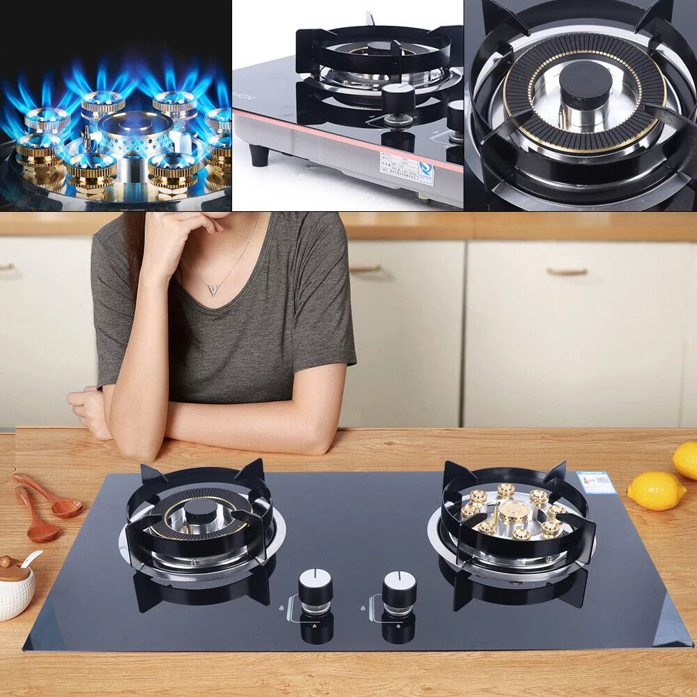 2 Burner Natural Gas Cooktop Stove Top Home Kitchen Cooker 730*410mm