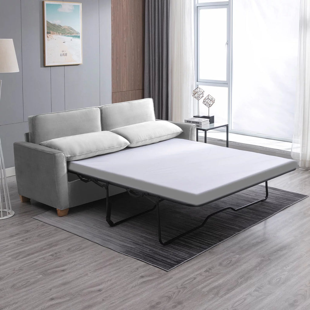 BALUS 2-in-1 Sofa Bed, Full Pull-out Sofa Bed, Sofa Bed with Foam  Mattress, Loveseat Sofa Bed for Living Room, Bedroom, Office, Small Space, Light  Gray