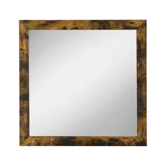 35 x 35 x 1 in. Rustic Oak Rectangle Mirror Mounts to Dresser with Frame