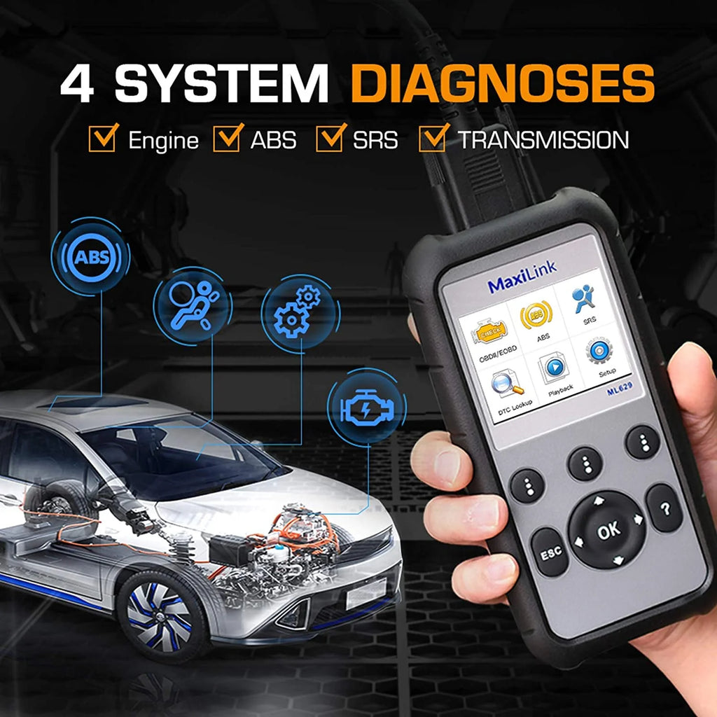 Autel Scanner ML629 Car Diagnostic Scan Tool ABS SRS Engine Transmission Diagnoses