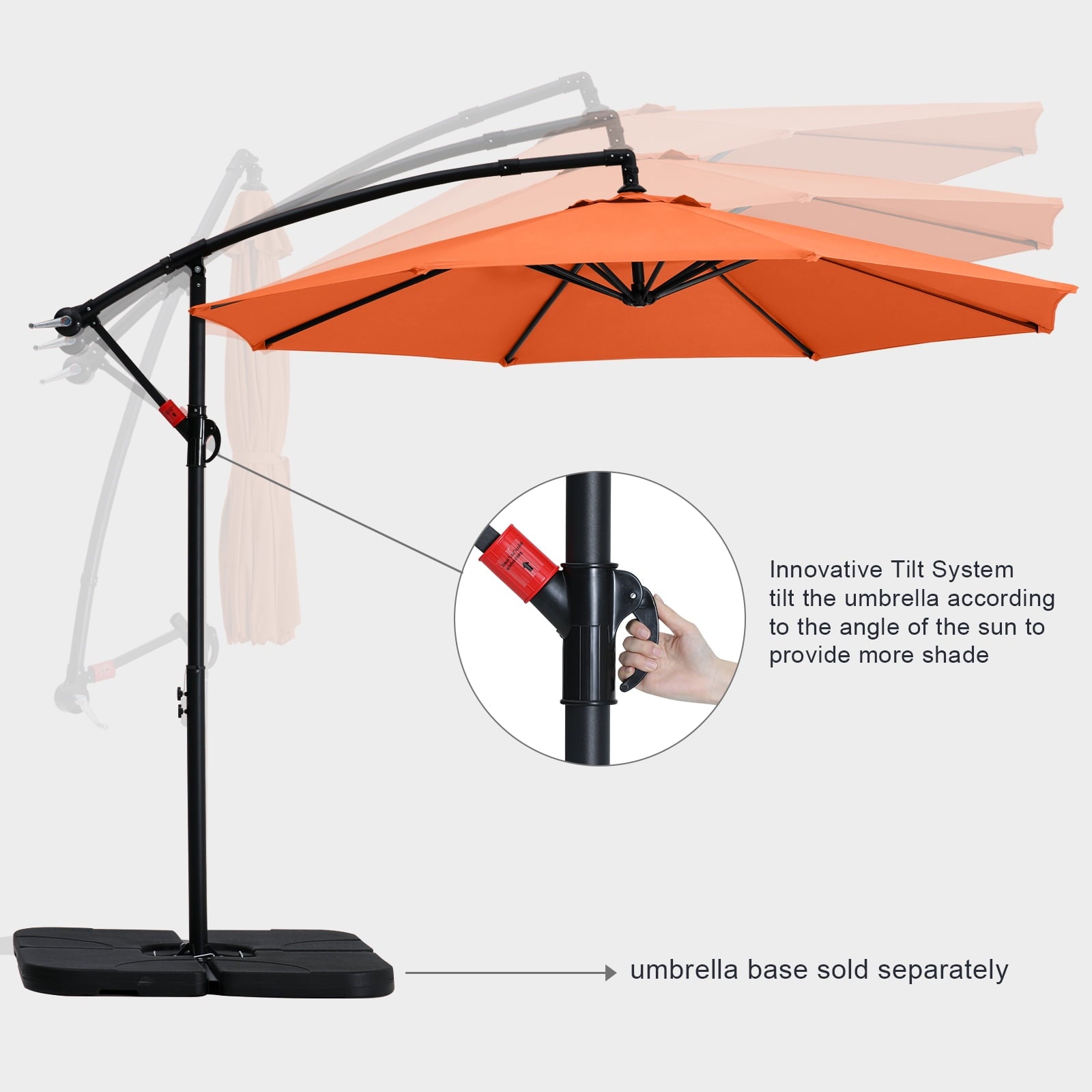 ABCCANOPY 10 FT Patio Umbrellas with Crank & Cross Base for Garden, Backyard, Pool and Beach, 12+ Colors(Turquoise)