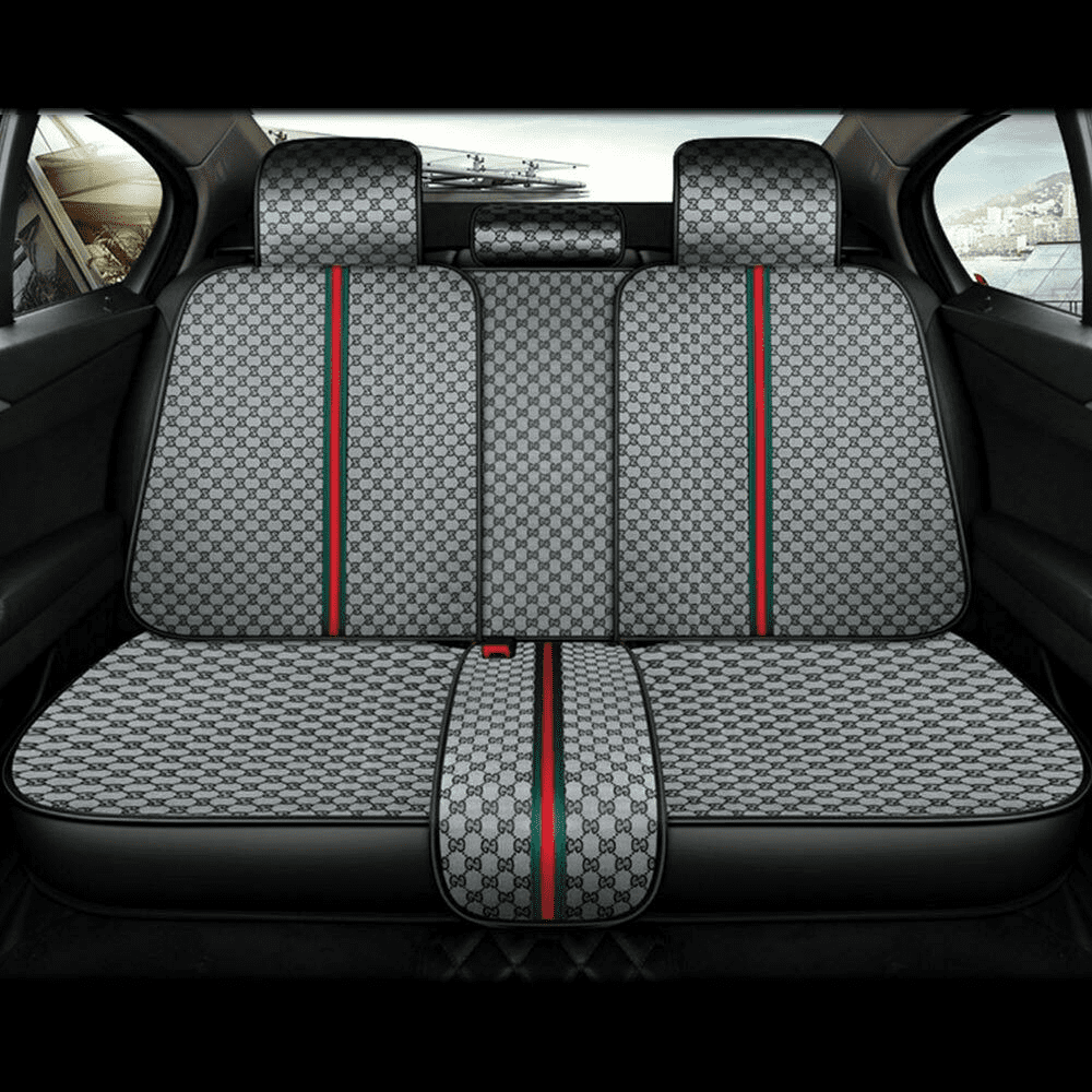 Aotiyer Universal Car Seat Covers 5PCS Full Set Car Seat Covers Accessories Breathable Leather Automotive Seat Covers for Most Cars SUVs Pick-up Trucks