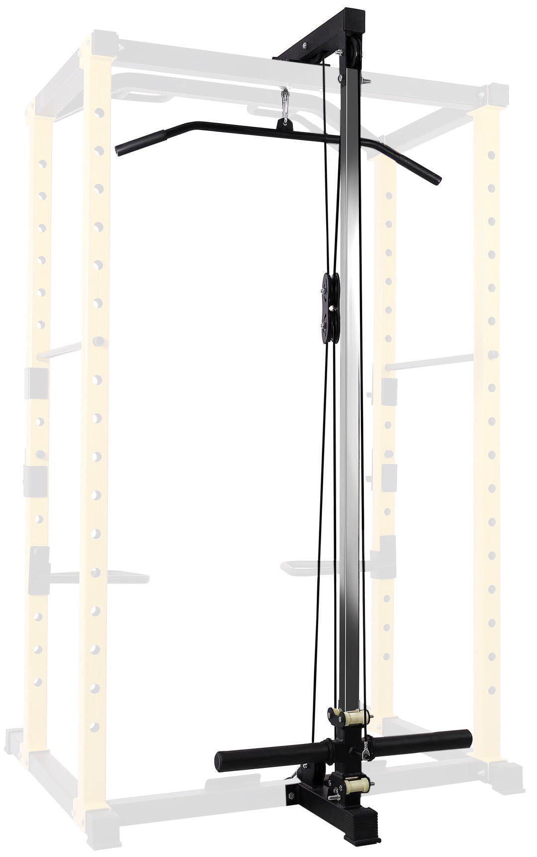 BalanceFrom PC-1 Series 1000lb Capacity Multi-Function Adjustable Power Cage Power Rack with Optional Lat Pull-down and Cable Crossover, Power Cage Only, Black