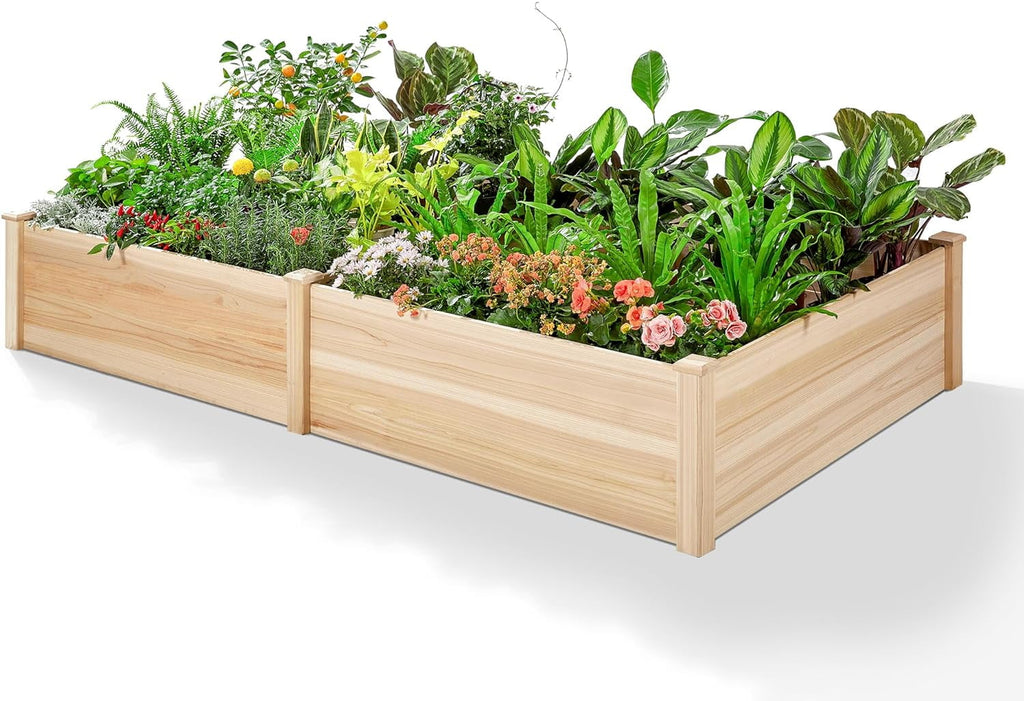 AMERLIFE Raised Garden Bed 4x2x2.6 ft Large Capacity Planter with Drain Hole for Growing Plants
