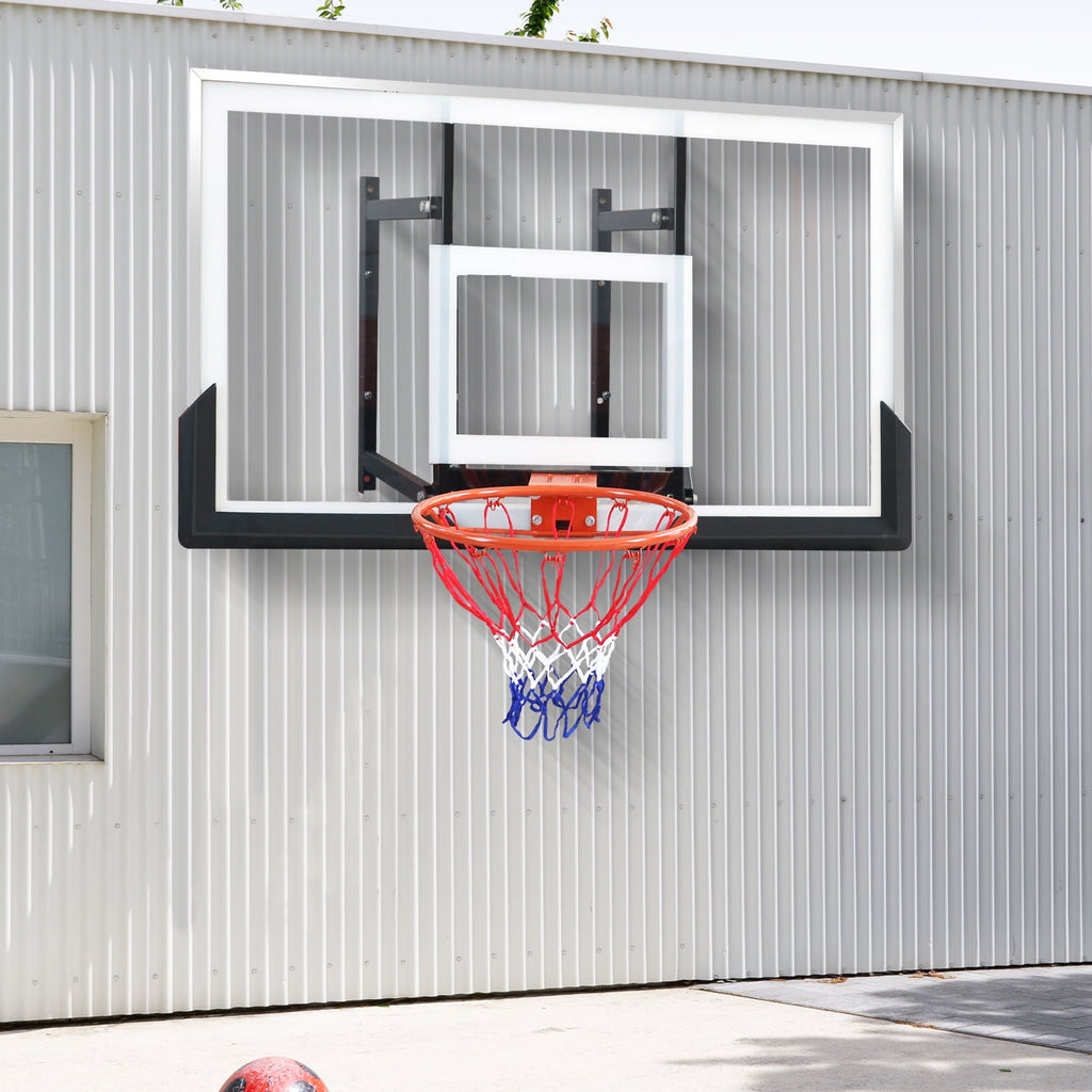 48in Basketball Backboard and Rim Combo, iFanze Professional Wall-Mounted Basketball Hoop with Shatterproof Polycarbonate Backboard for All Levels Indoor Outdoor Use