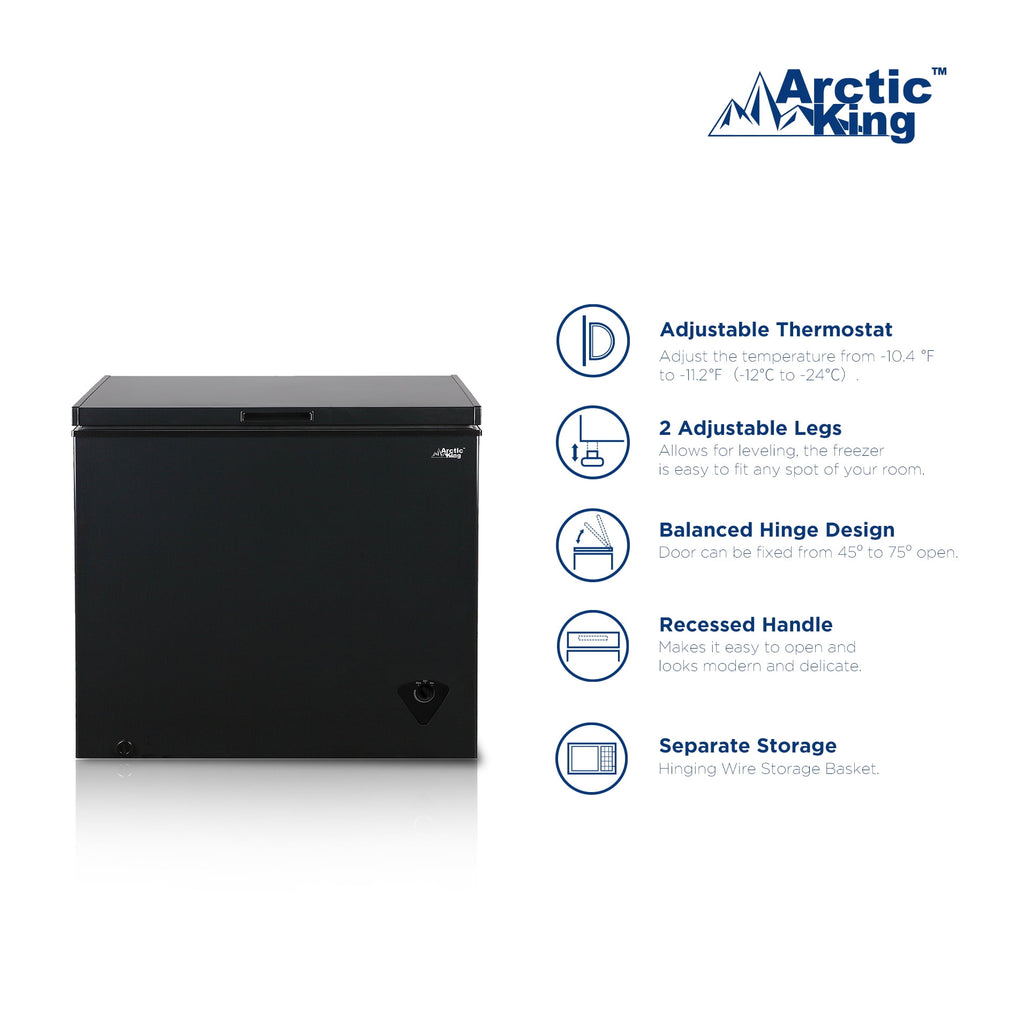 Arctic King 7 Cu ft Chest Freezer, Black