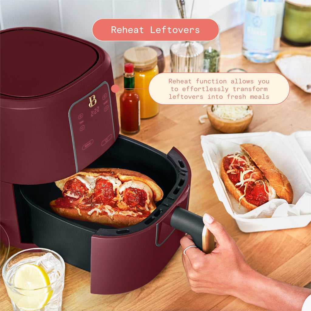 Beautiful 3 Qt Air Fryer with TurboCrisp Technology, White Icing by Drew Barrymore