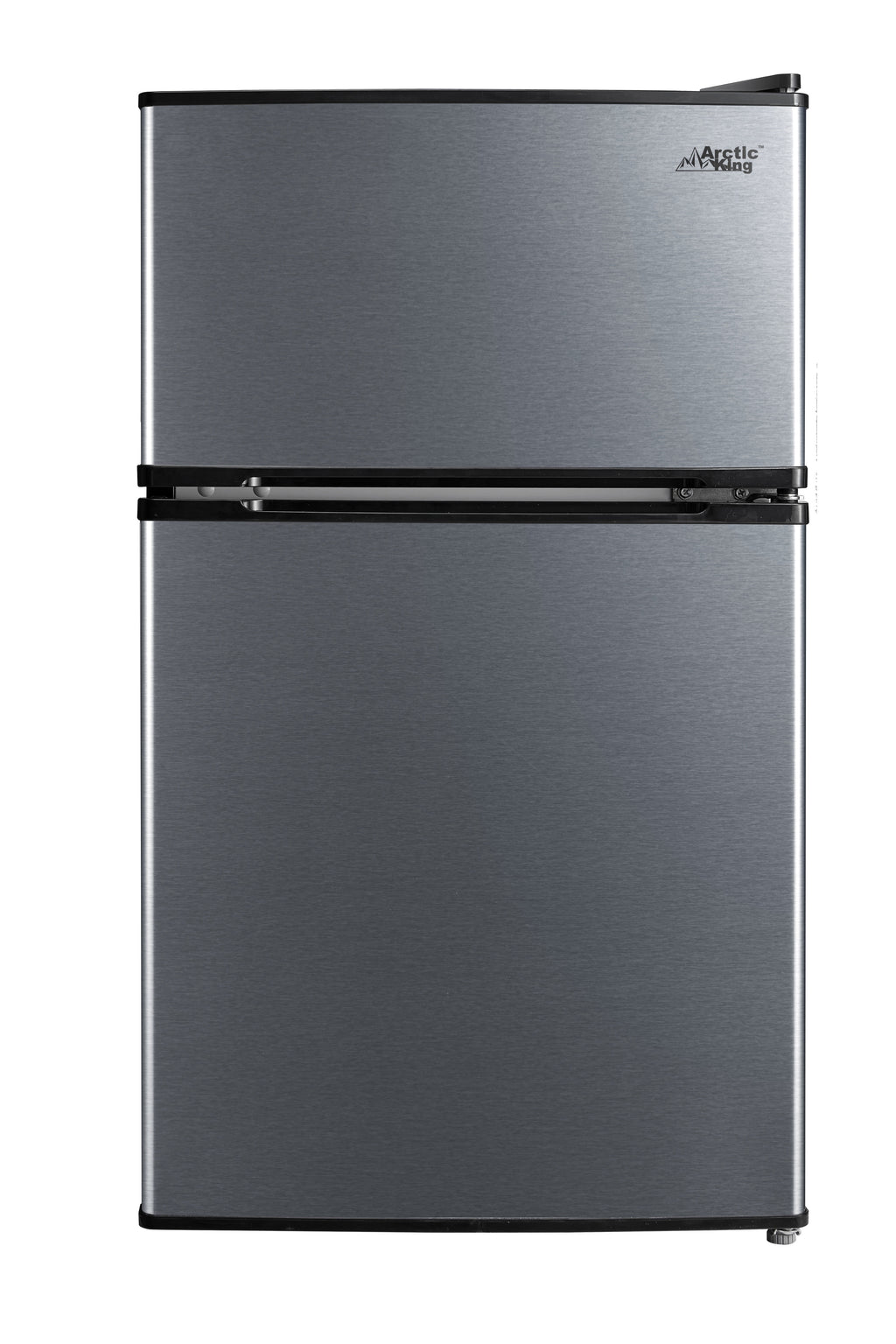 Arctic King 3.2 Cu ft Two Door Compact Refrigerator with Freezer, Stainless Steel, E-star